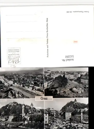 512292,Graz Teilansicht Schlossberg Jacominiplatz Mehrbildkarte