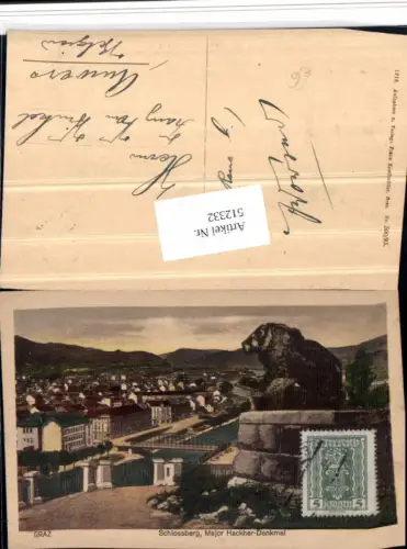 512332,Graz Teilansicht Schlossberg Major Hackher-Denkmal