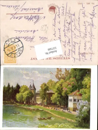 537509,Künstler AK E. Kirchberg Graz Hilmteich