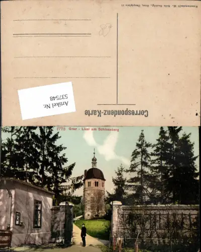 537548,tolle Künstler AK Graz Liesl am Schlossberg