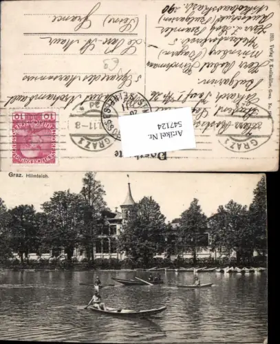 547124,tolle AK Graz Partie am Hilmteich Boot Boote pub Knollmüller 1066