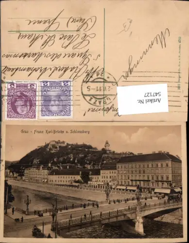 547127,Graz Franz Karl Brücke Schlossberg pub Stengel Co. 4702