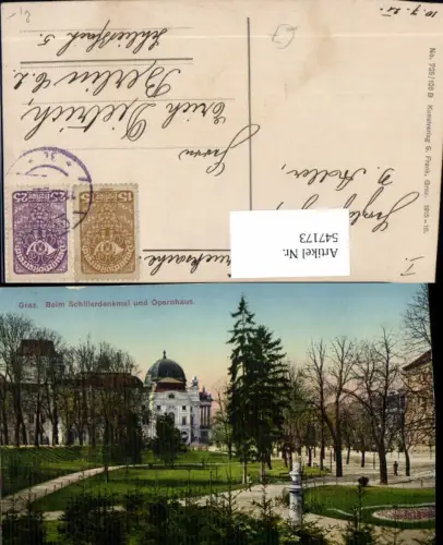 547173,Graz Schillerdenkmal Opernhaus Oper Park pub S. Frank 725-126 B