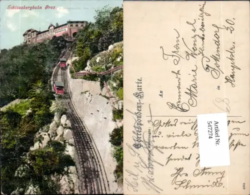547274,tolle AK Graz Schlossberg Schlossbergbahn