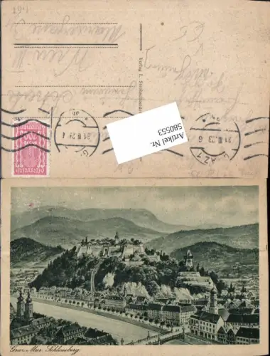 580553,Künstler AK Graz Mur Schlossberg pub Strohschneider