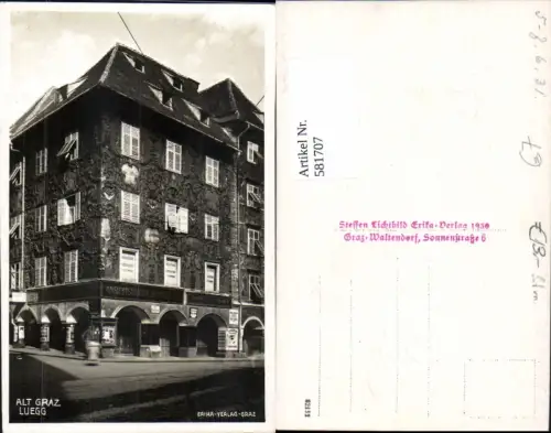 581707,Foto Ak Graz Alt Graz Luegg Ansichtskarten Zentrale Leopold Schreiner