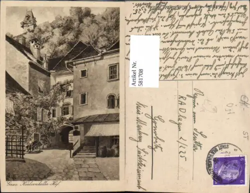 581708,Künstler Ak Graz Krebsenkellerhof Hof Krebsenkeller