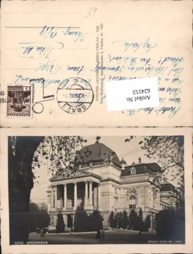 624153,tolle Foto-AK Graz Oper Opernhaus pub Erika Verlag