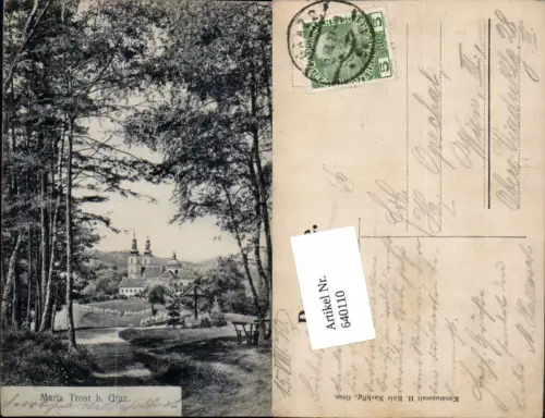 640110,Künstler AK Maria Trost bei Graz Mariatrost 1905 Marterl Wegkreuz