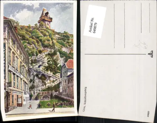649879,Künstler Ak Graz Schlossbergsteig Schloßbergsteig