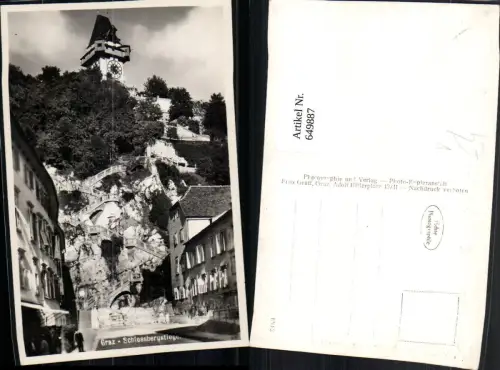649887,Foto Ak Graz Schlossbergsteig Uhrturm pub Fritz Gratl