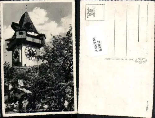 650032,Graz Uhrturm Herbersteingarten