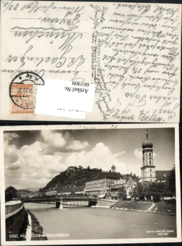 661909,Graz Murbrücke Brücke Schlossberg pub Erika Verlag 425/1925