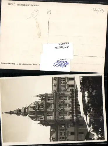 661925,Graz Hauptplatz Rathaus pub Strohschneider 173