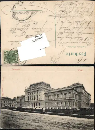 661927,tolle AK Graz Universität Straßenansicht