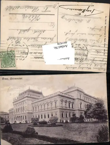 661928,tolle AK Graz Universität Straßenansicht