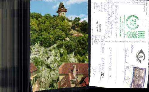 666186,Graz Schlossbergsteig Uhrturm Schloßbergstiege