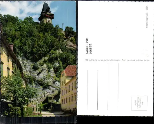 666195,Graz Schloßbergsteig Uhrturm Schloßbergstiege