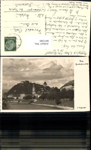 667230,Foto Ak Graz Gewitterstimmung mit Schlossberg pub L. Strohschneider