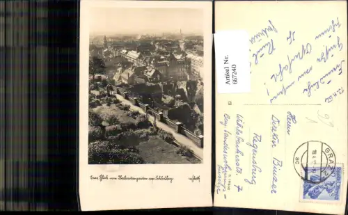 667240,Foto Ak Graz Blick v. Herbersteingarten am Schlossberg pub Sketh 424
