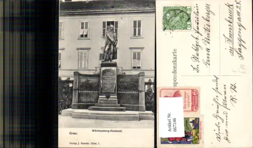667246,Graz Württemberg-Denkmal pub J. Bander