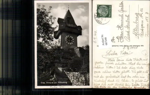 667249,Foto Ak Graz Uhrturm am Schlossberg