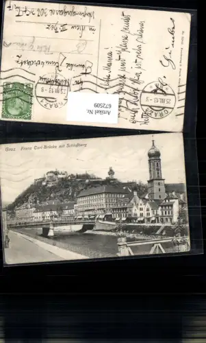 672509,Graz Franz Carl-Brücke mit Schloßberg
