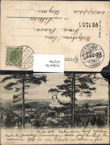 672794,Graz Maria Trost 1906 Mariatrost Wallfahrtskirche