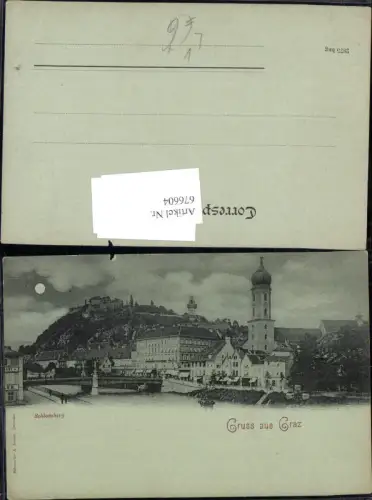 676604,Mond Lithographie Graz Stadt von Rainerberg pub Römmler e Jonas 2875 bng
