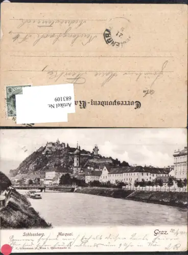 683109 Graz Stadt Murquai Schlossberg Brücke pub Ledermann 524 F