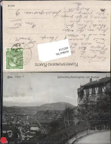 683114 Graz Stadt Schlossberg Restauration u. Murthal Murtal 1907