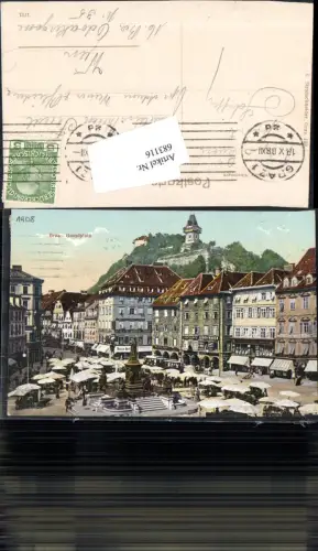 683116 Graz Stadt Hauptplatz m. Schlossberg pub Strohschneider 193