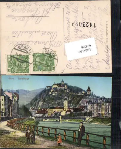 694586 Graz Mur Grieskai Schlossberg pub Strohschneider 181/1913