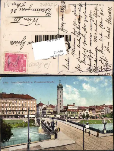 694617 Graz Schlossberg Mur Franz Karl Brücke Franziskanerkirche