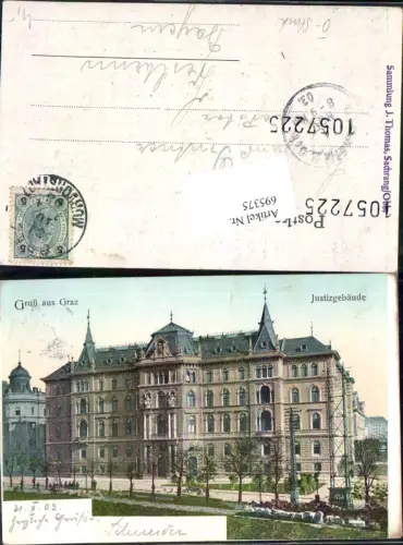 695375 Graz Justizgebäude 1903 Stp. J. Thomas sachrang
