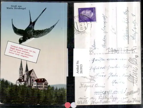 261913,Gruß aus Maria Straßengel Kirche Schwalbe Text