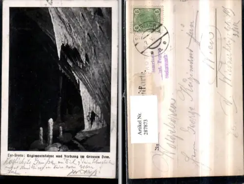 287873,Lurgrotte Grotte b. Peggau Regimentsfahne u. Vorhang im Großen Dom