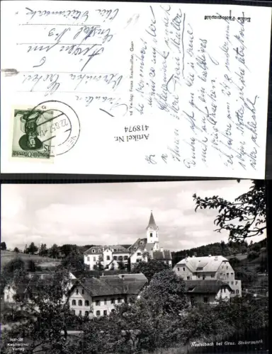 418974,Foto Ak Nestelbach b. Graz Teilansicht m. Kirche