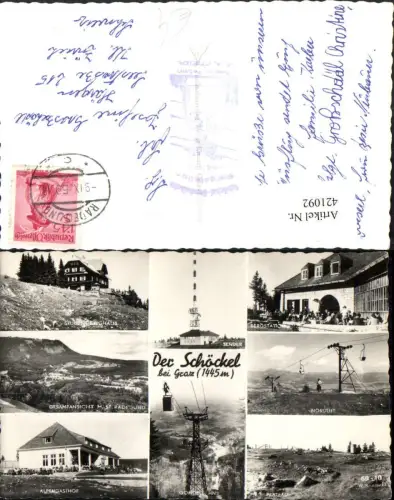 421092,Schöckel b. Graz Radegund Sender Sessellift Gasthof Mehrbildkarte