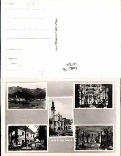 448334,Rein b. Gratwein Totale Stift Bibliothek Gasthaus Mehrbildkarte
