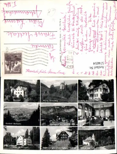 574054,Mehrbild Ak Sankt Radegund bei Graz Schöckl Seilbahn Ruine Ehrenfels Schloss Isenrode