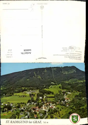 640838,St Radegund b. Graz Kurhaus PVA Seilbahn Schöckl pub Alpine Luftbild FÖ 60423
