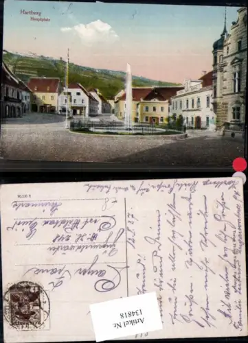 134818,Hartberg Partie am Hauptplatz Brunnen 1920
