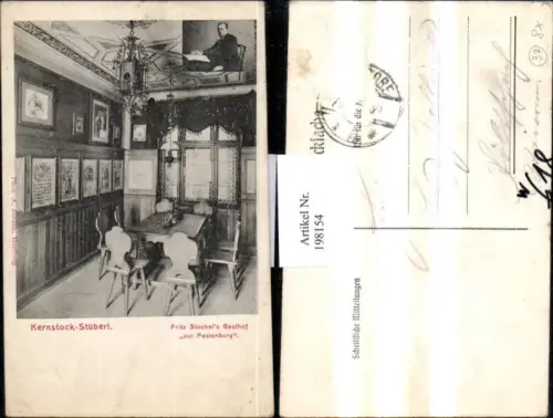 198154,Fritz Stachel Gasthof zur Festenburg b. Hartberg Kernstock-Stüberl Innenansicht
