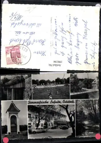 198194,Lafnitz Brücke Eisenbahn Schwimmbad Kapelle Partie Mehrbildkarte