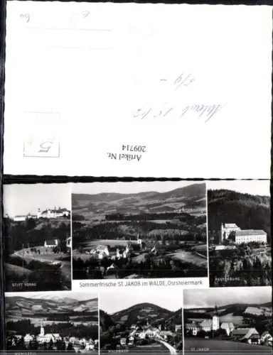 209714,St Jakob im Walde Totale Stift Vorau Festenburg Waldbach Wenigzell Mehrbildkarte