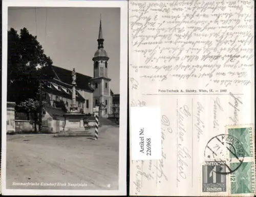 226968,Kaindorf Hauptplatz Säule Denkmal Kirche