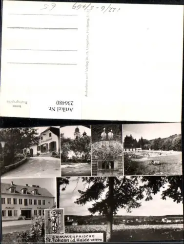 236480,St. Johann in d. Haide Totale Freibad Kaufhaus Pusswald Kirche Störche Gemeindeamt Mehrbildkarte