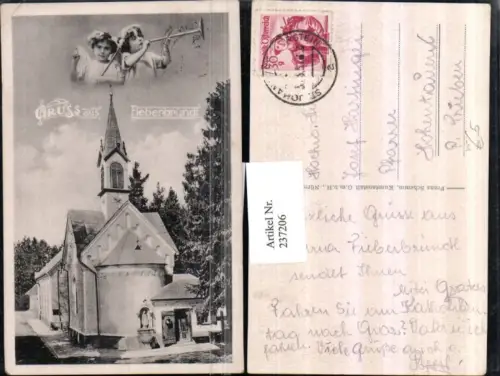 237206,Gruß aus Fieberbründl b. Kaibing Kirche Engel Tröte