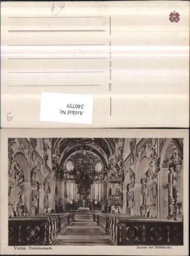 240759,Vorau Innenansicht d. Stiftskirche Kirche